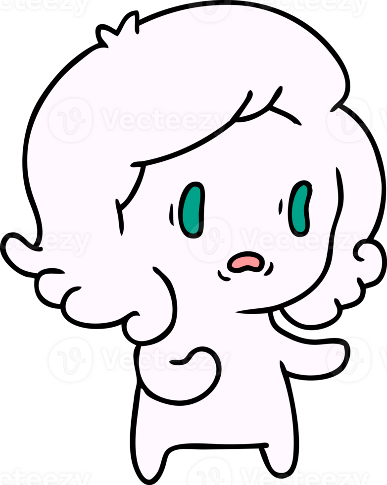 hand drawn cartoon of kawaii scary ghost png