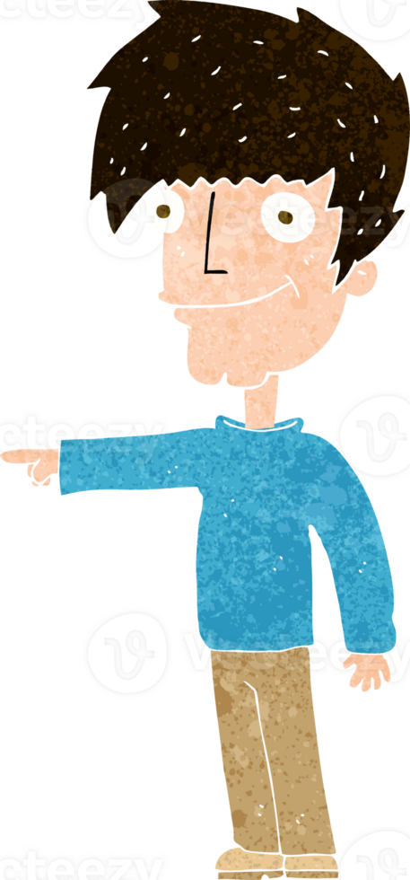 cartoon happy man pointing png