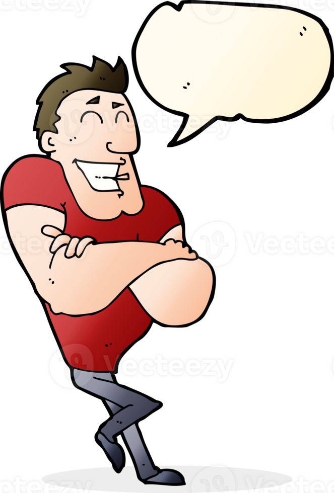 cartoon muscle guy with speech bubble png