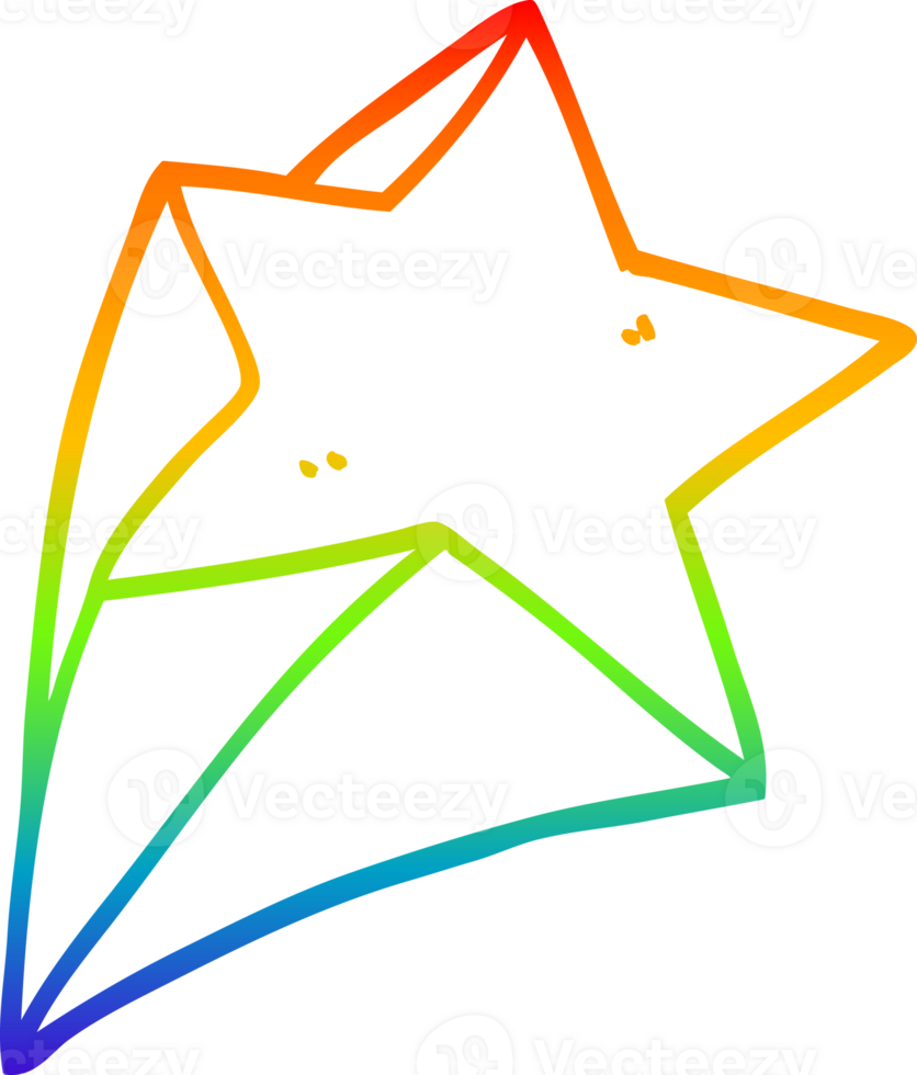 rainbow gradient line drawing of a cartoon stars png