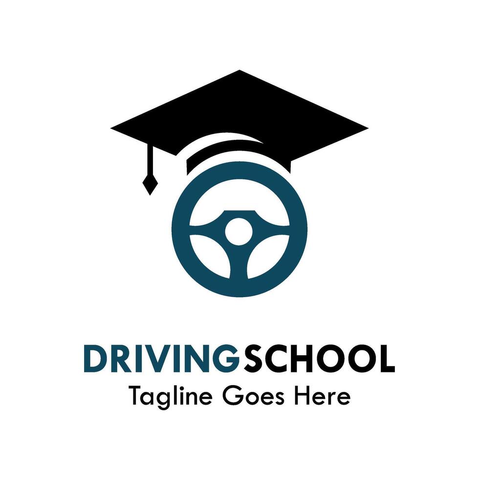 Driving school logo template illustration vector