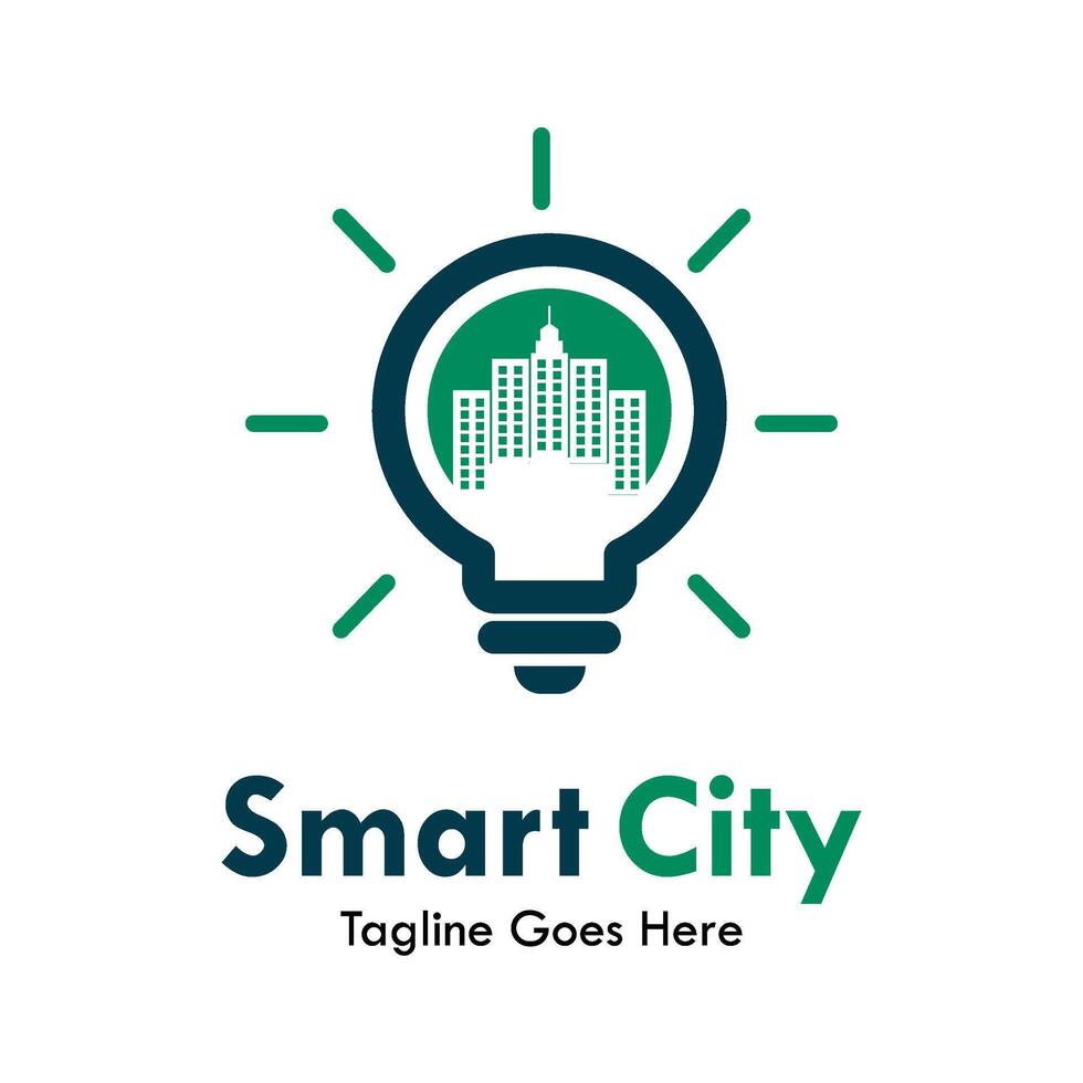 inteligente ciudad logo modelo ilustración vector