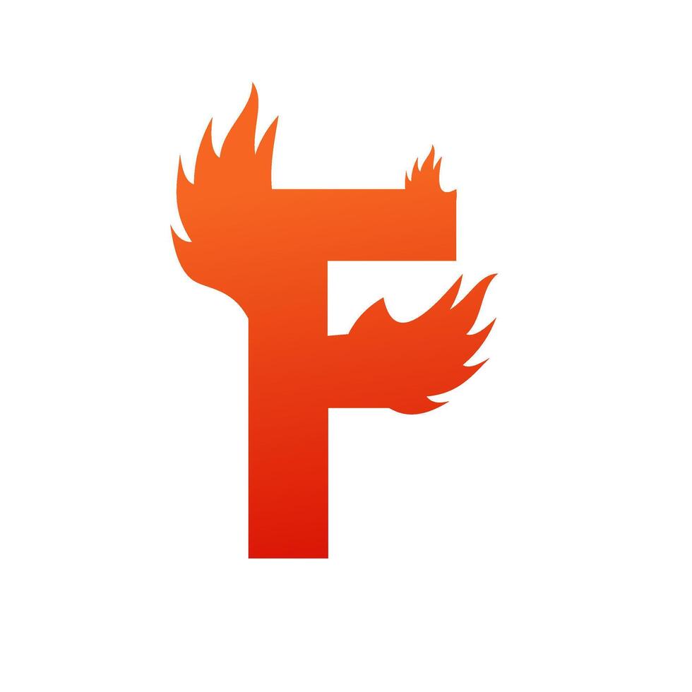 Letter f with fire logo template illustration vector