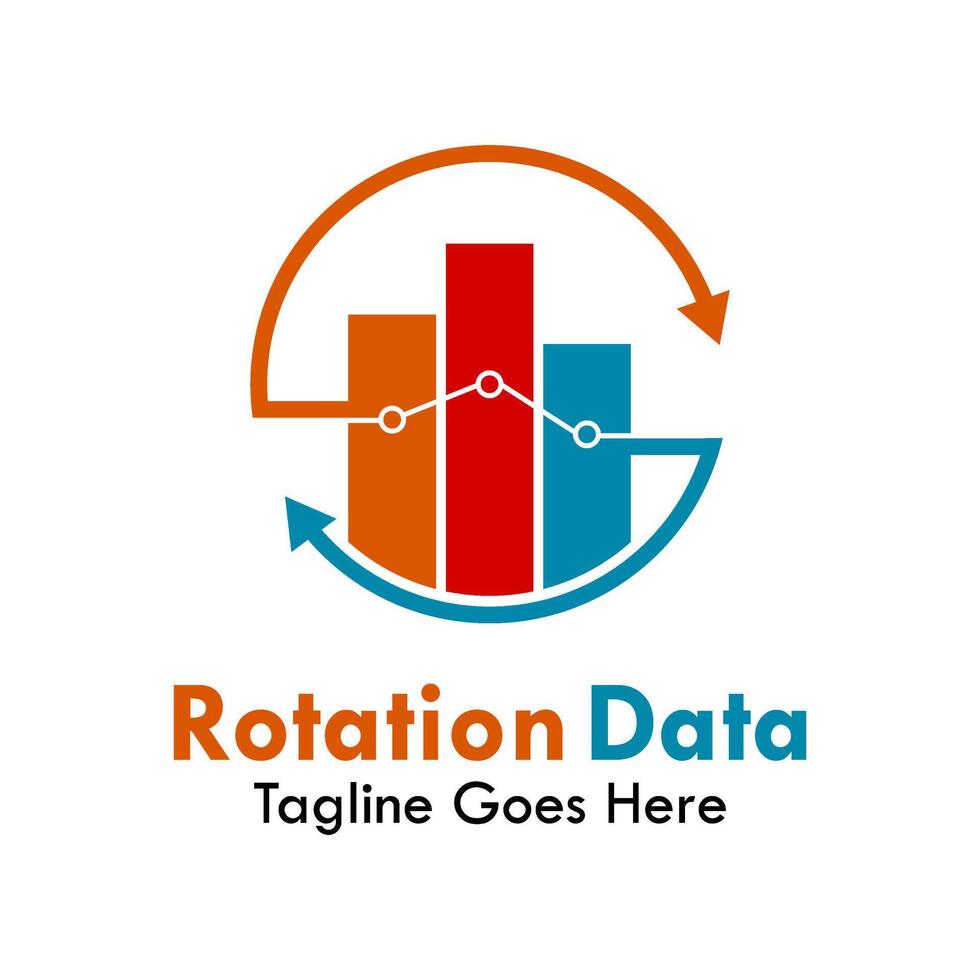 Rotation data logo template illustration vector