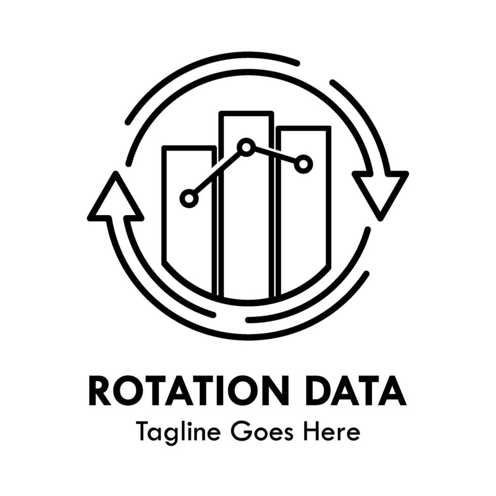 Rotation data logo template illustration vector