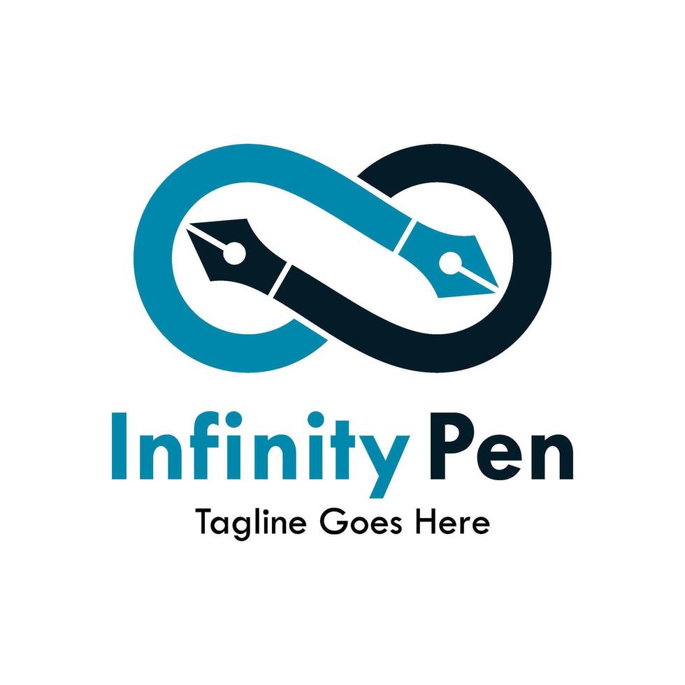 Infinity pen design logo template illustration vector