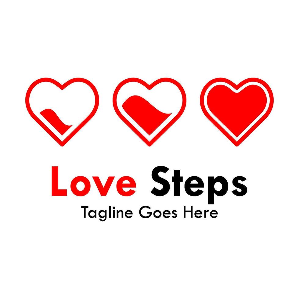 Love steps logo template illustration vector