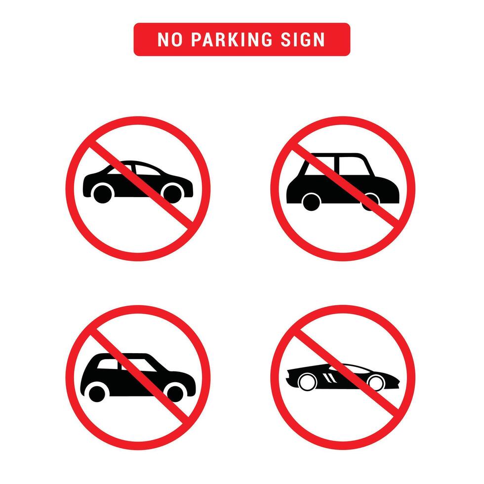 No Car Parking Sign Template Illustration vector