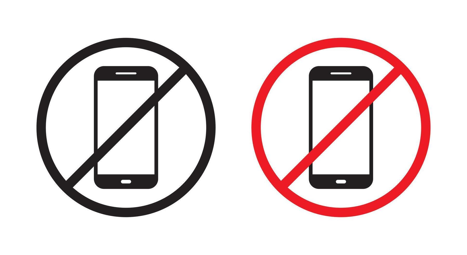 No cellphone area sign icon. Turn off smartphone symbol. Mobile phone barring vector