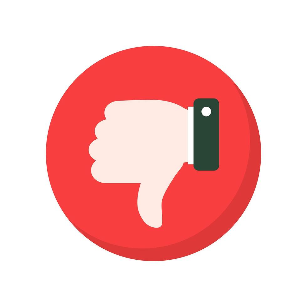 Dislike, thumb down icon vector in flat design. Bad concept