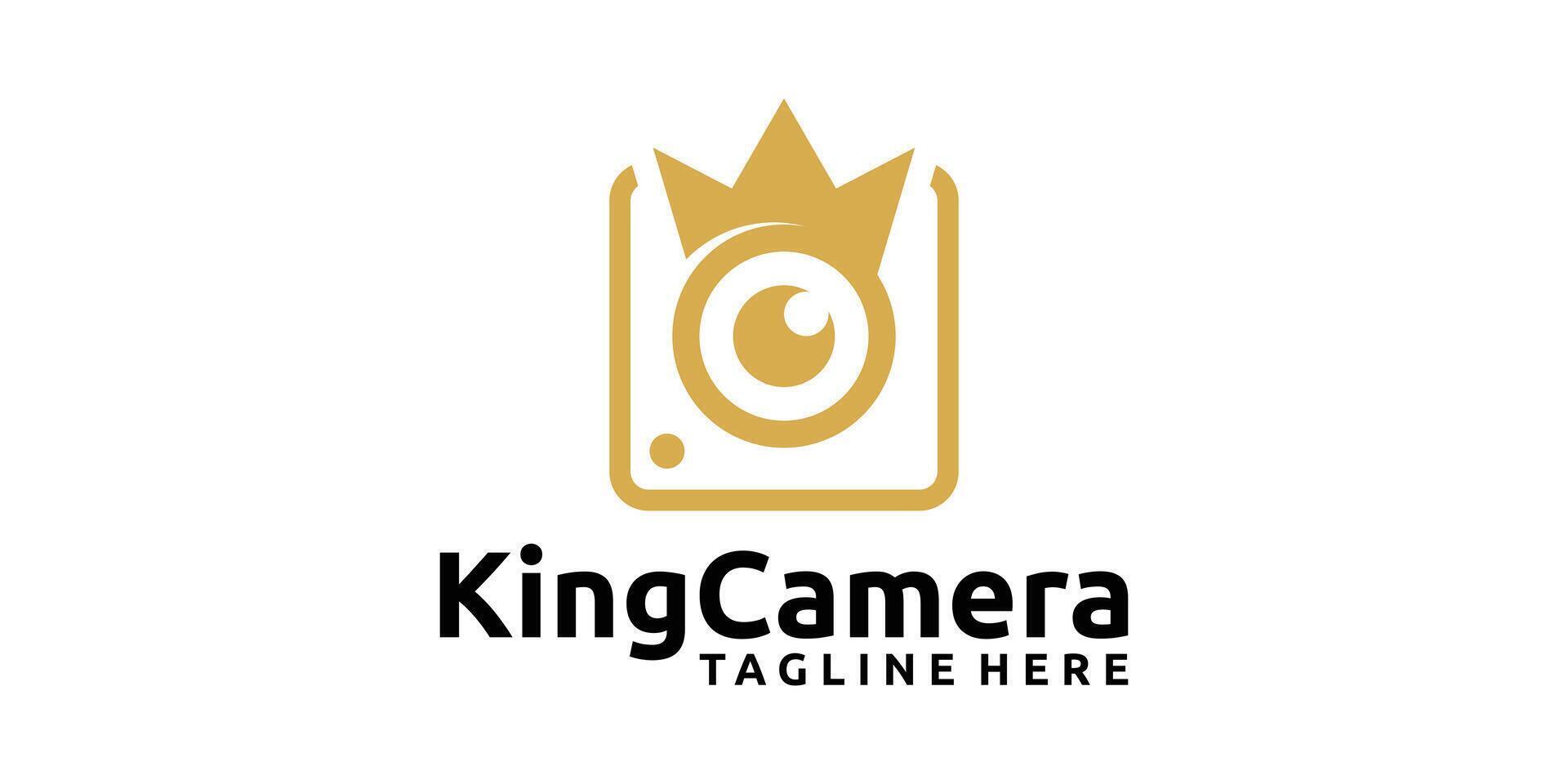 creative king camera logo design, crown and camera logo design, logo design templates, symbols, icons, creative ideas. vector