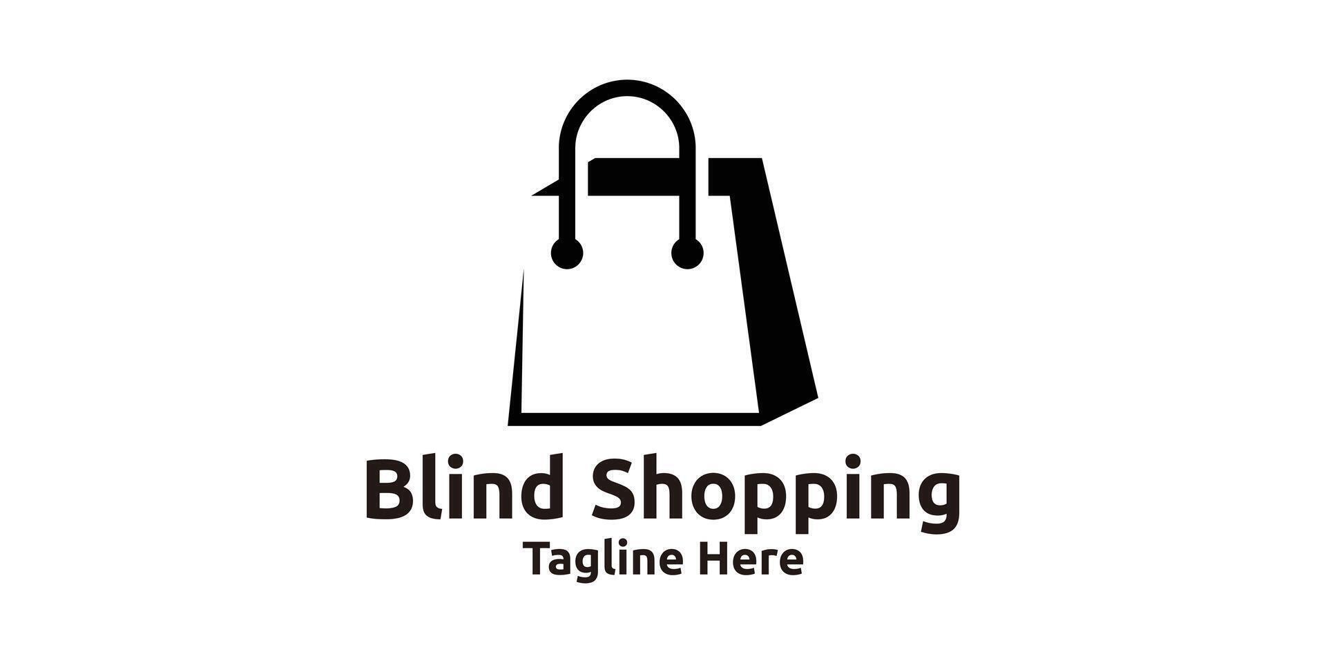 shopping bag logo design, negative space logo, creative logo design, template, symbol, icon, idea. vector