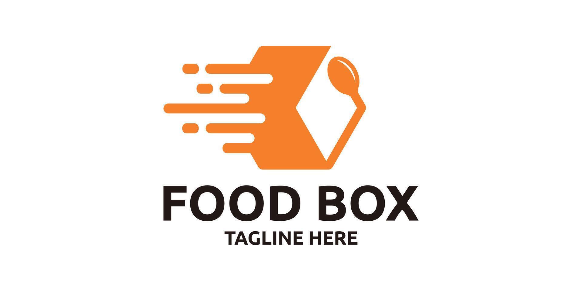 creative food box logo design, delivery, food, fast, logo design template, symbol, icon, vector, creative idea. vector