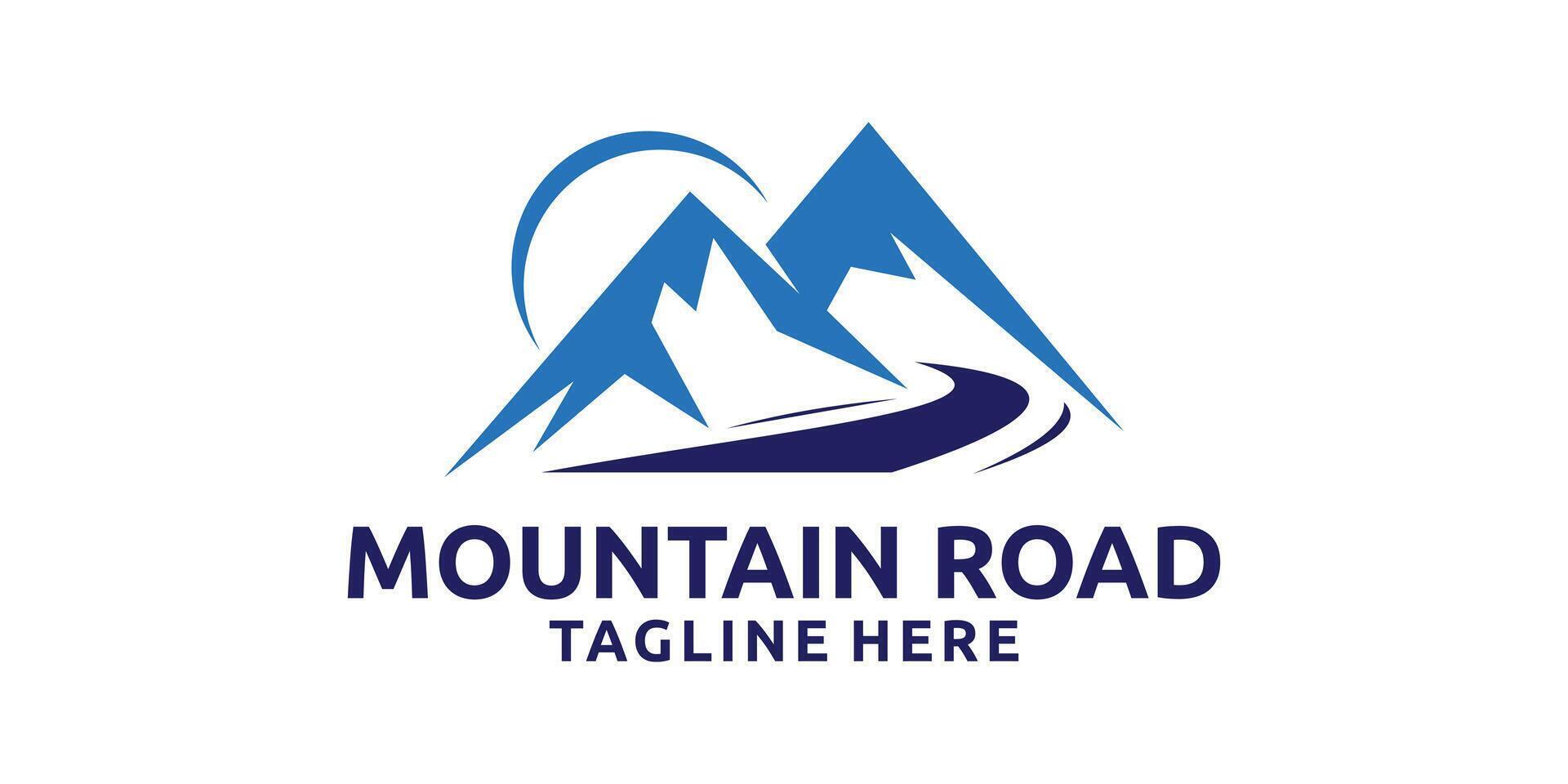 creative logo design for the road to the top, mountain and road logo, logo design template, symbol, icon, creative idea. vector