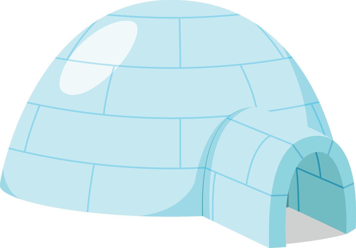 Vector illustration of a traditional eskimo Igloo in cartoon style isolated on white background. Traditional Houses of the World Series