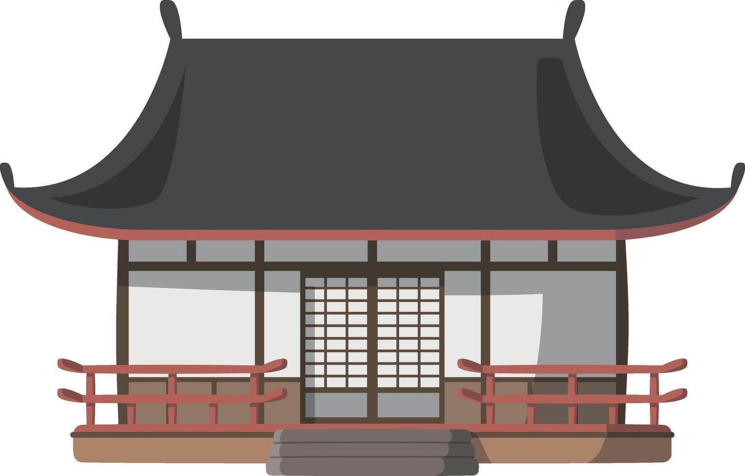 vector ilustración de un tradicional Japón minka casa en dibujos animados estilo aislado en blanco antecedentes. tradicional casas de el mundo serie