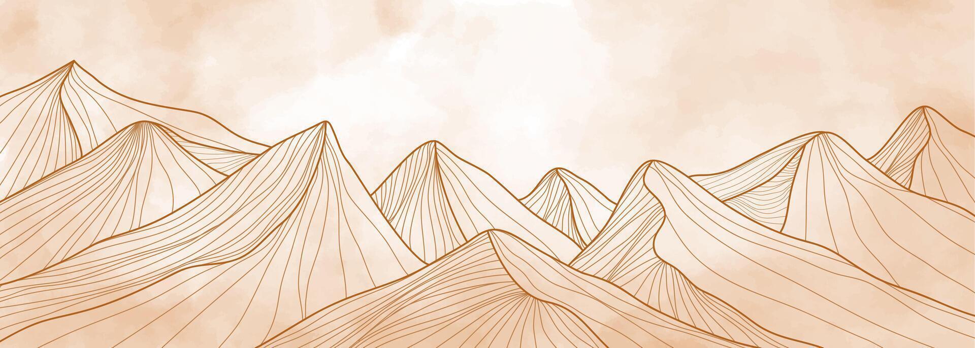 Mountain line art pattern illustration. Abstract mountain contemporary aesthetic backgrounds landscapes. use for print art, poster, cover, banner vector