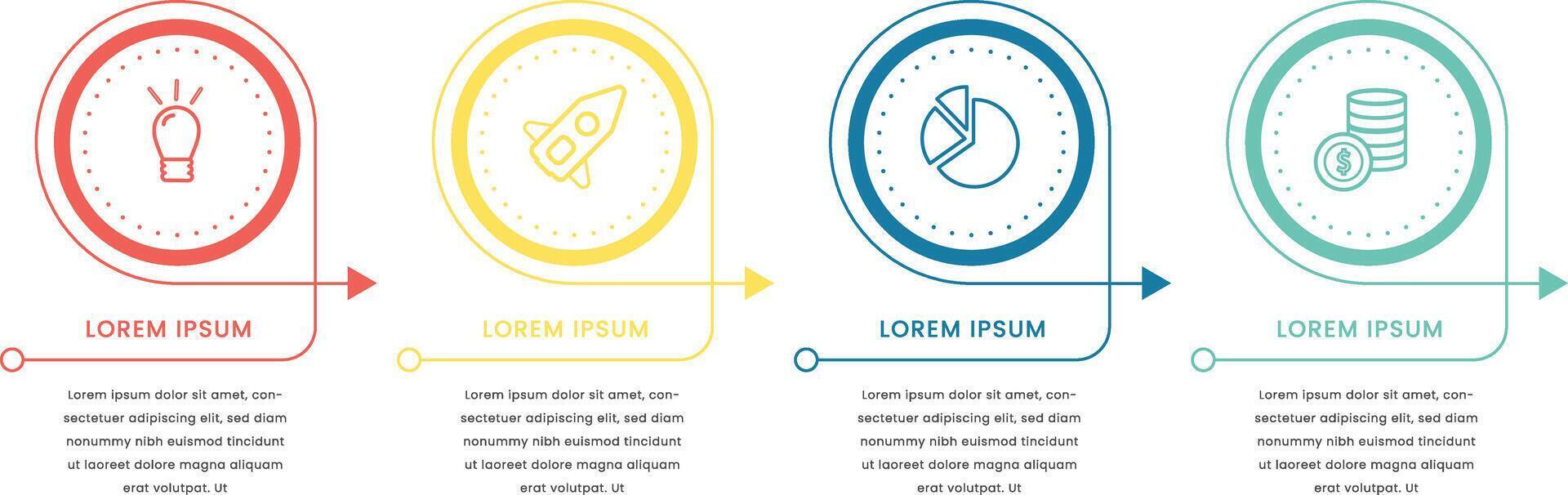 Presentation business infographic template with 4 options or steps. Modern infographic design template. Creative concept of four stages of business project free vector