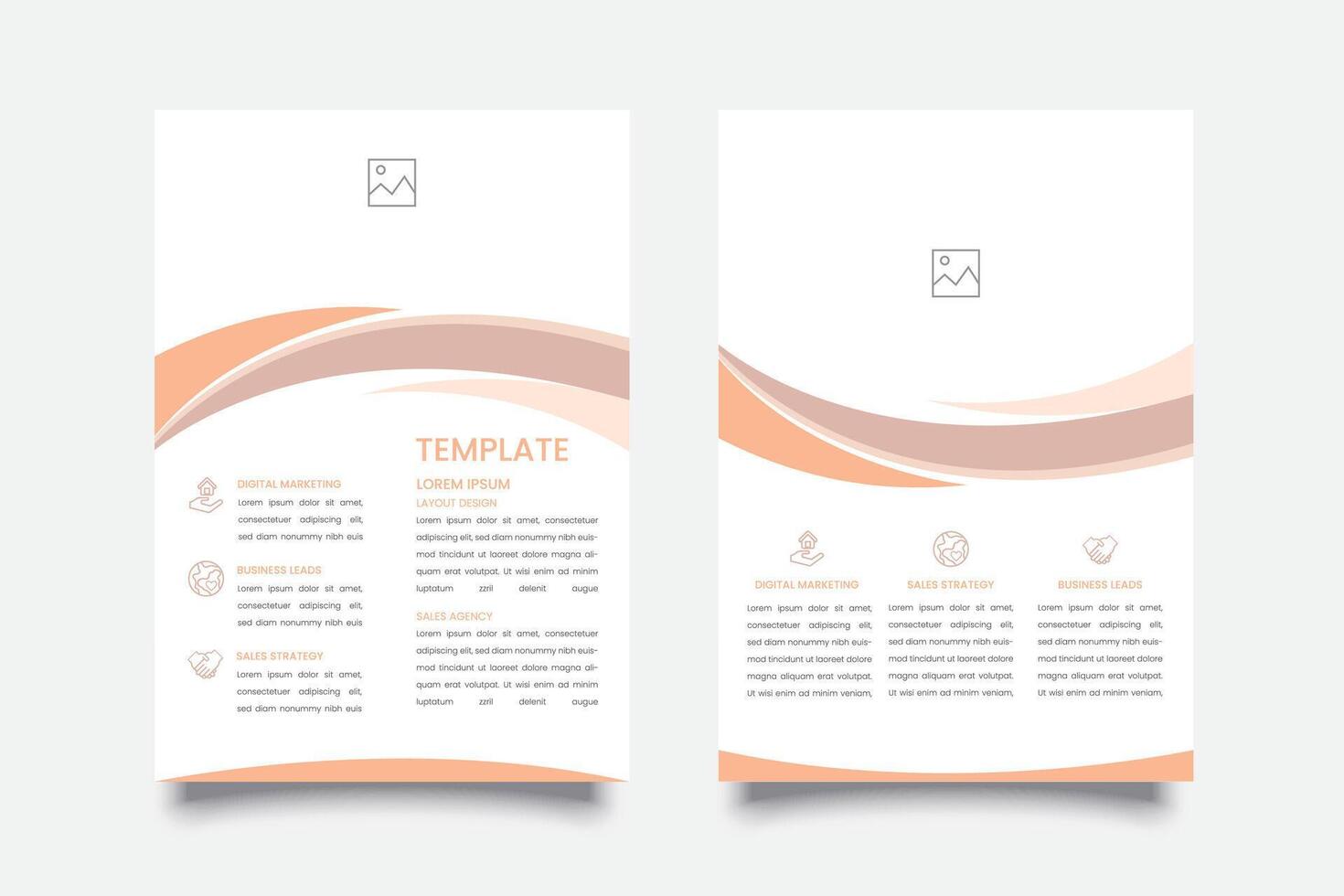 Business brochure template. Flyer design. Annual report cover Booklet for education, advertisement, presentation, magazine page. a4 size vector illustration. Blue color