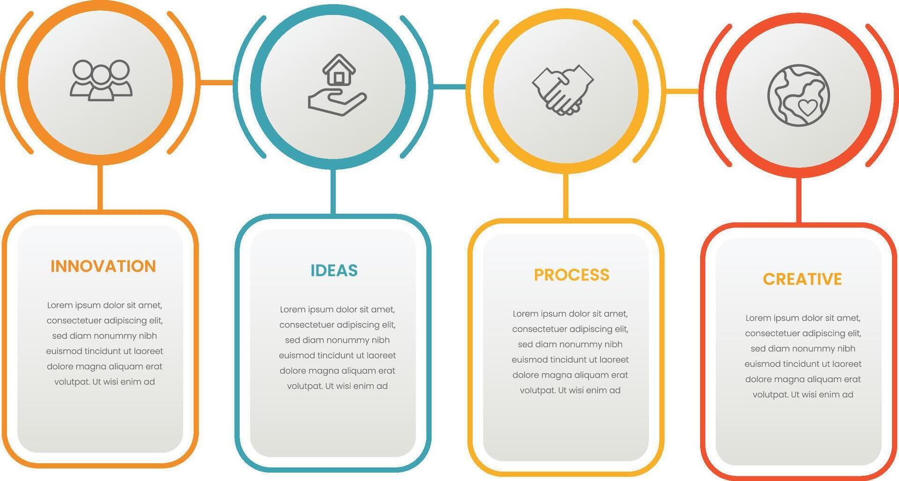 Business Infographic template. Thin line design with icons and 4 options or steps free vector