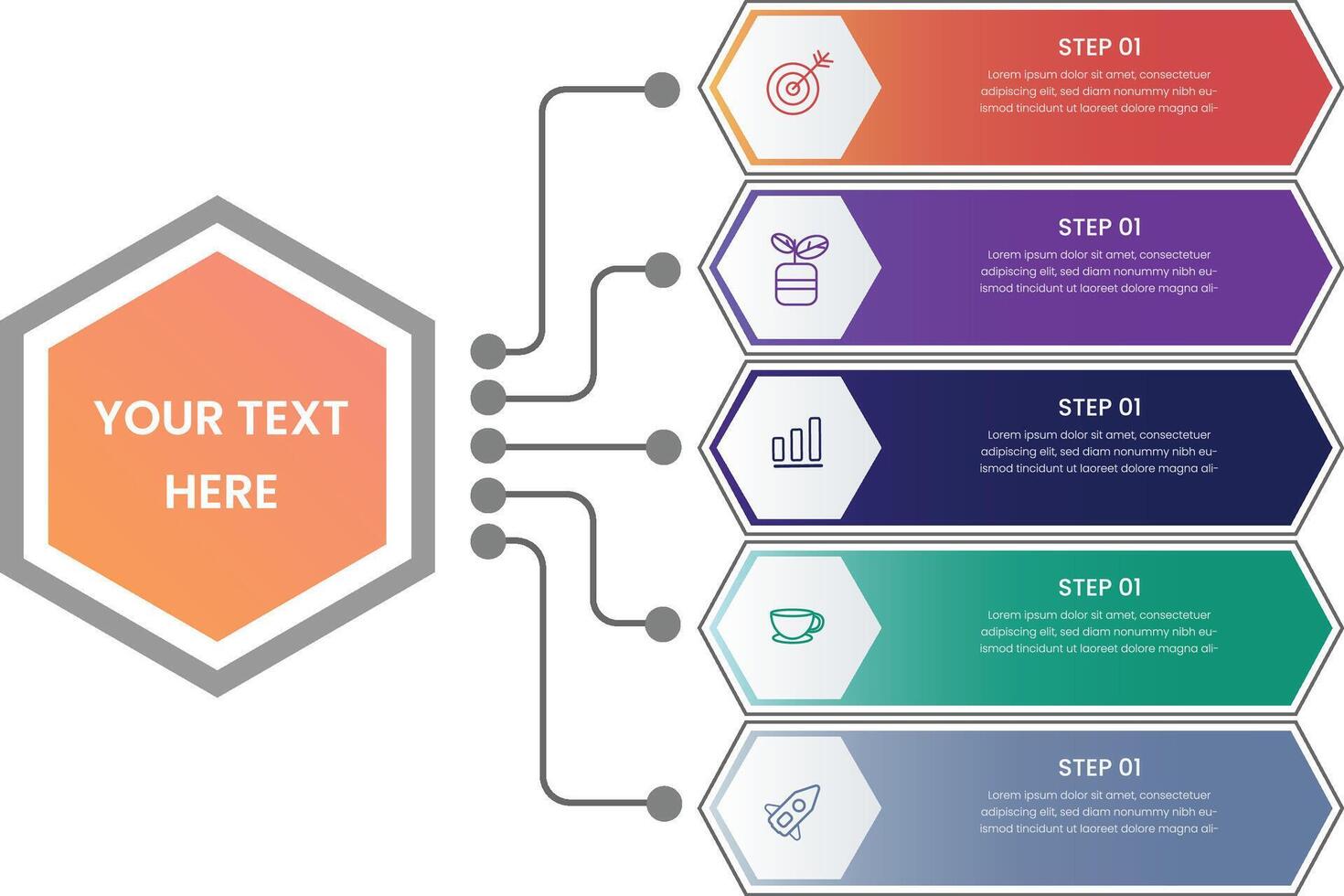 Modern Vector Infographic Template In Minimalistic Style Free Vector