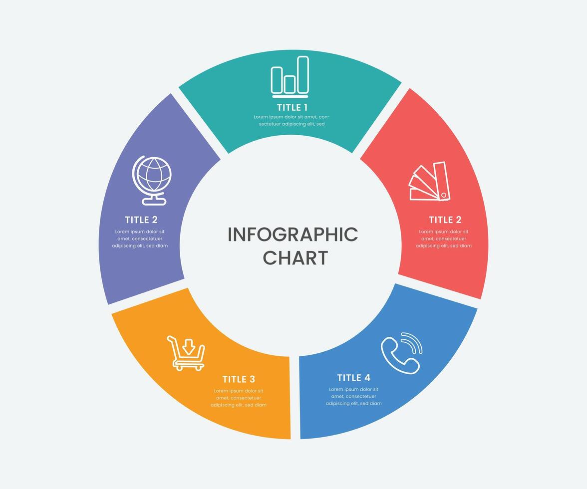 Pie chart circle colorful business infogprah free vector