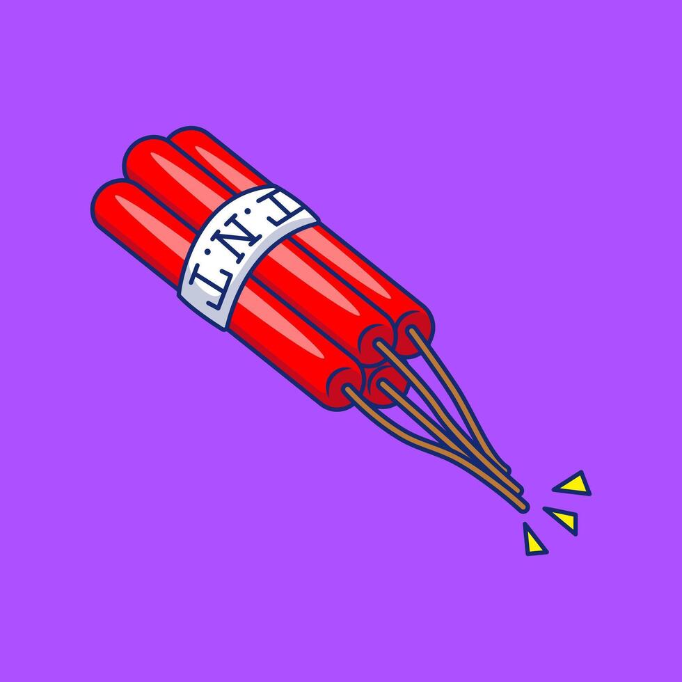 Dynamite Cartoon Vector Icons Illustration. Flat Cartoon Concept. Suitable for any creative project.