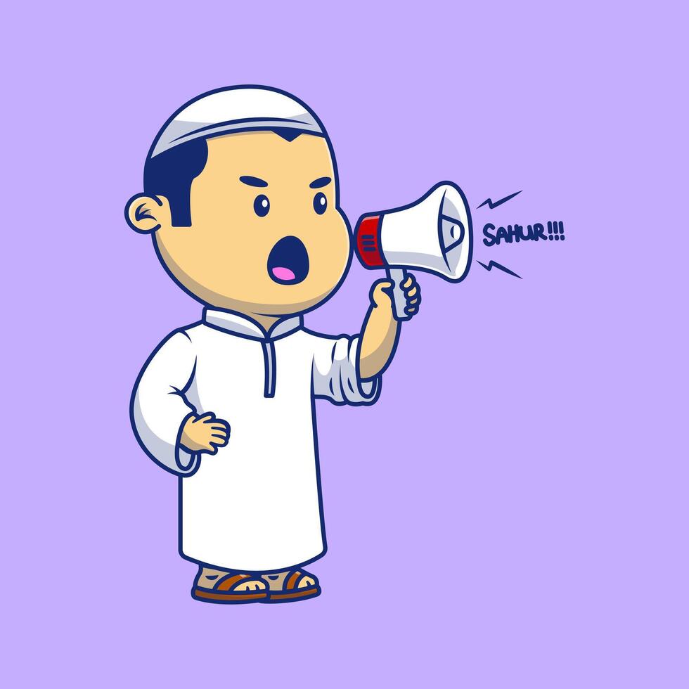 Cute Moslem Boy Praying Cartoon Vector Icons Illustration. Flat Cartoon Concept. Suitable for any creative project.
