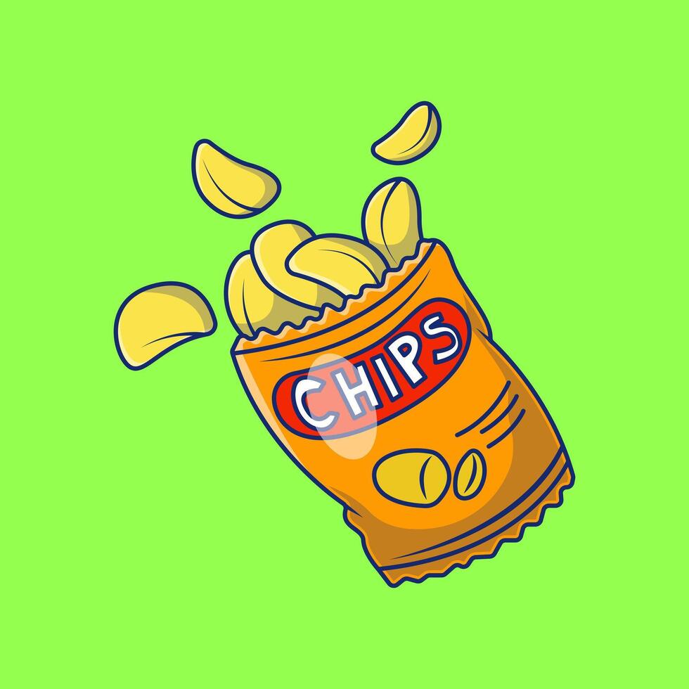 bolso de patata papas fritas dibujos animados vector íconos ilustración. plano dibujos animados concepto. adecuado para ninguna creativo proyecto.