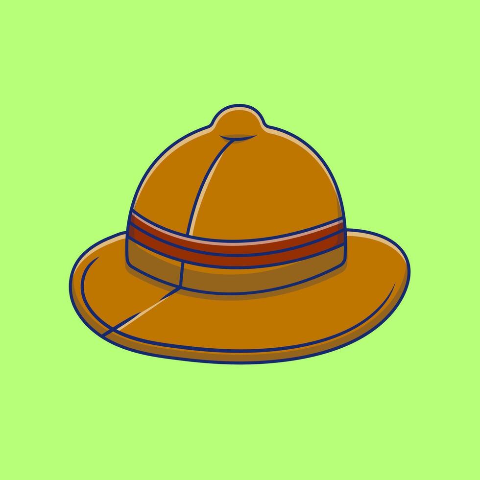 Explorer Outdoor Hat Cartoon Vector Icons Illustration. Flat Cartoon Concept. Suitable for any creative project.