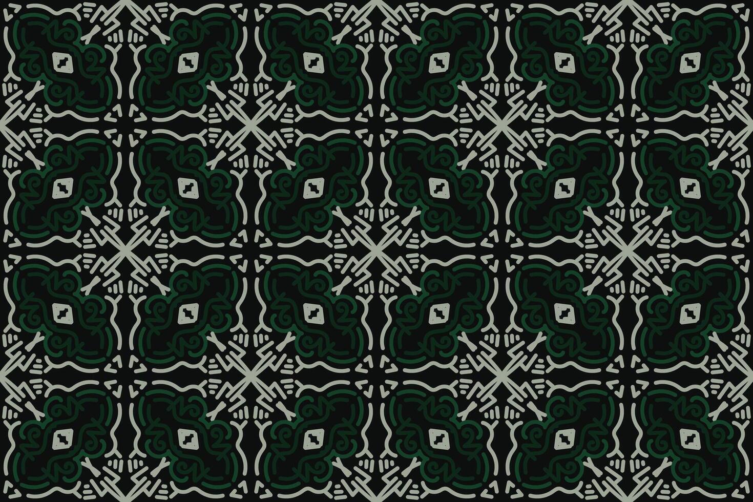 Seamless floral pattern with black, green and grey color. Vector
