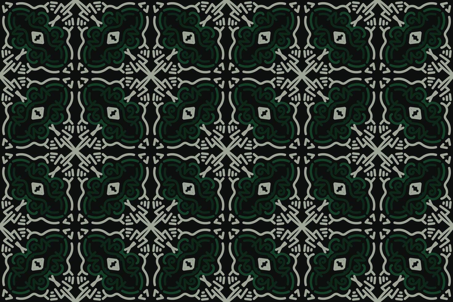 Seamless floral pattern with black, green and grey color. Vector illustration.