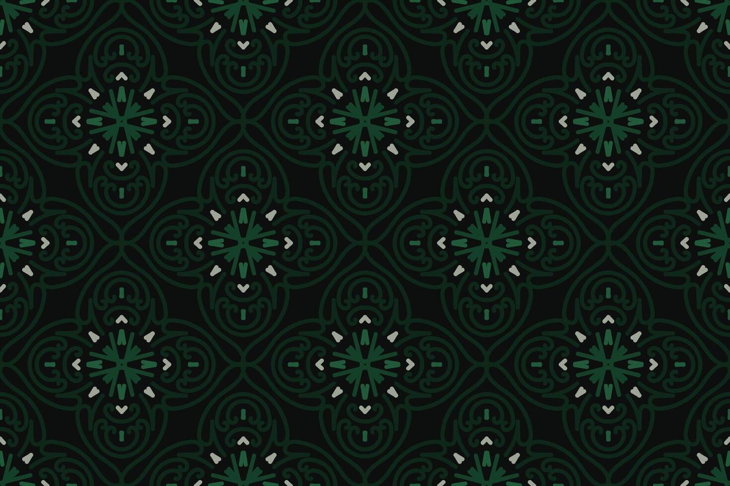 sin costura floral modelo con negro, verde y gris color. vector ilustración.