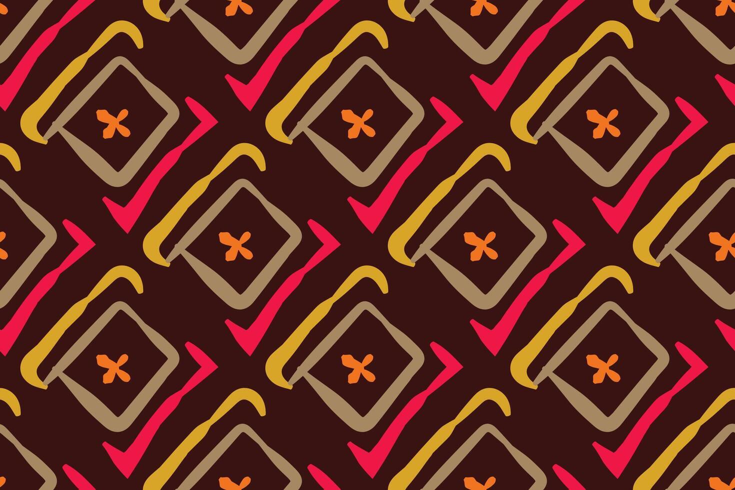 Hand drawn abstract seamless pattern, ethnic background, simple style, great for textiles, banners, wallpapers vector