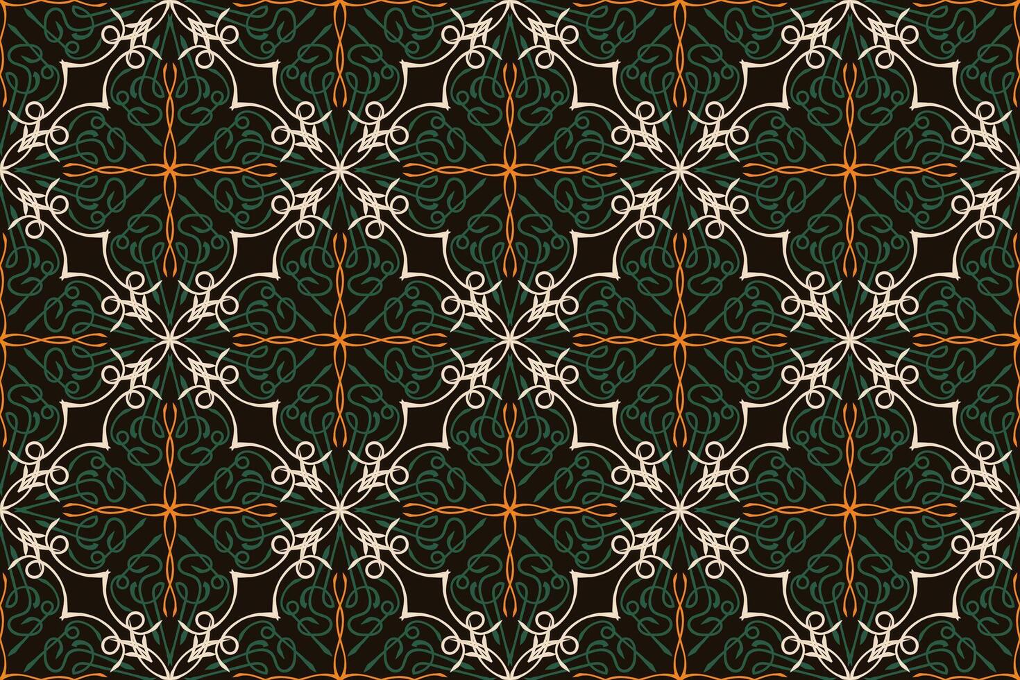 Pattern with floral and geometric elements. Intersecting curved and straight bold stripes forming abstract floral ornament. Vector background for design. Seamless Decorative lattice for louver.