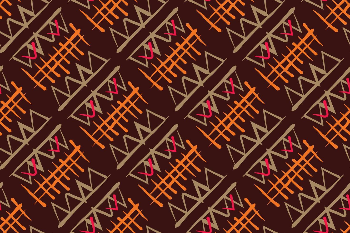 Hand drawn abstract seamless pattern, ethnic background, simple style, great for textiles, banners, wallpapers vector