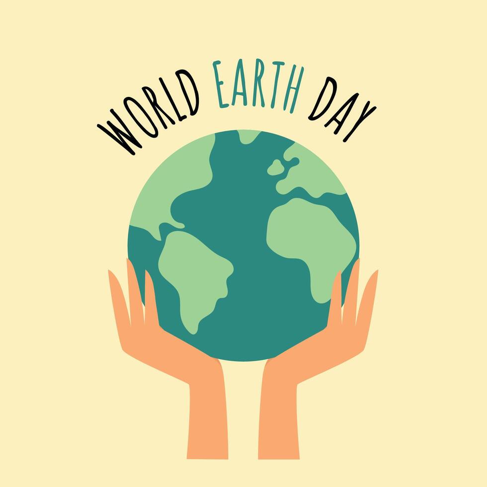 Earth in hands. World environment day. Save earth. Globe icon. Modern simple illustration. World map. vector