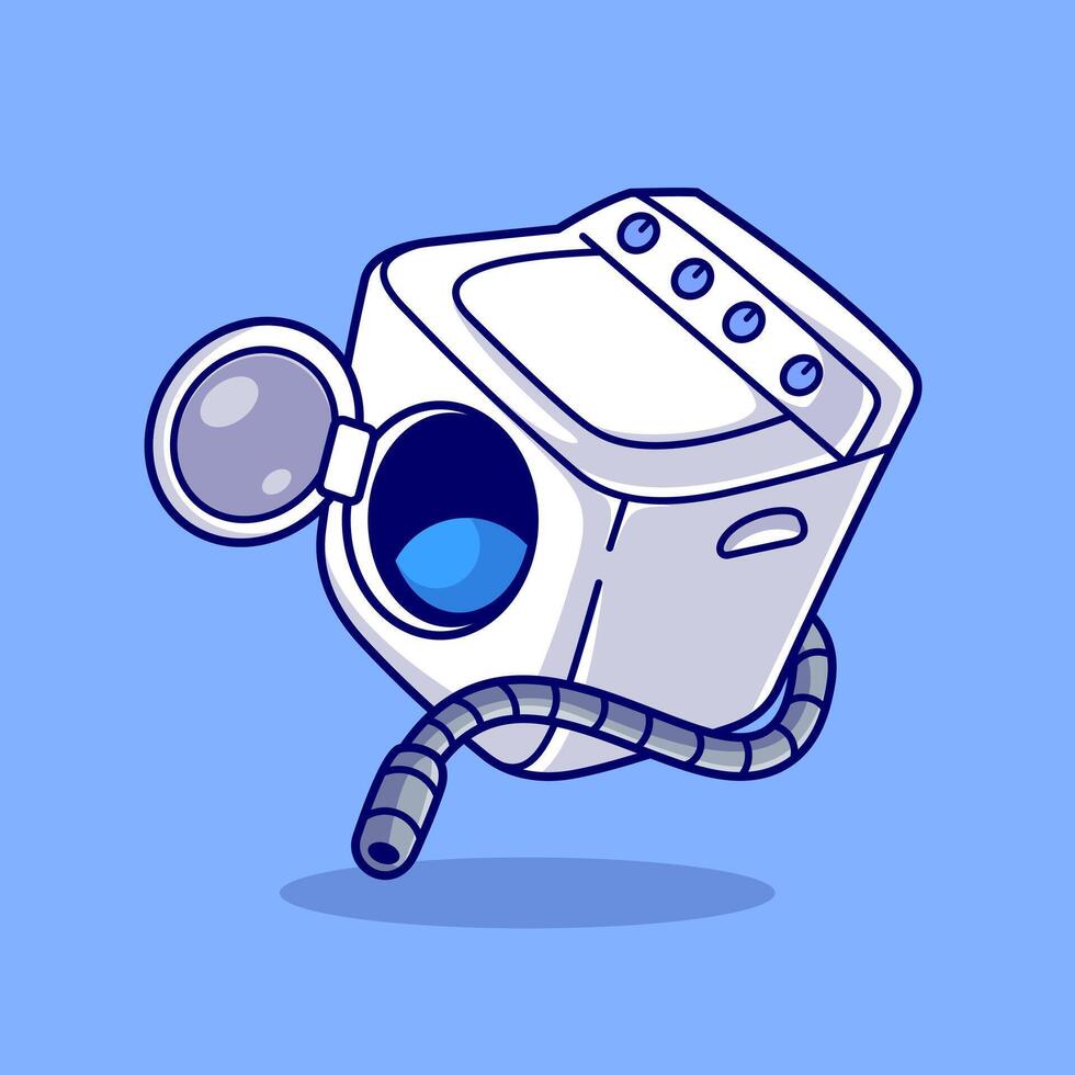 Washing Machine Cartoon Vector Icon Illustration. Object Technology Icon Concept Isolated Premium Vector. Flat  Cartoon Style