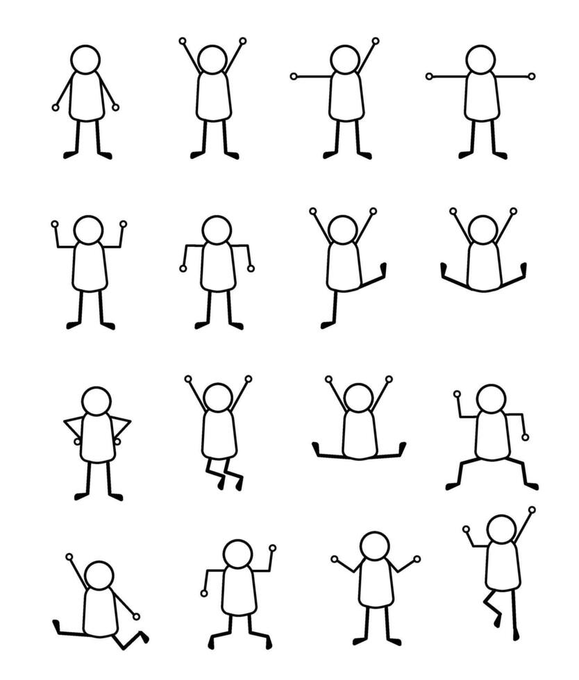 stick figure set, pictogram, stickman. vector