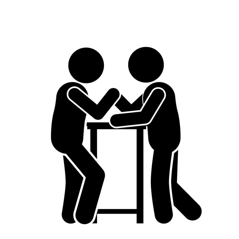 stickman arm wrestling vector illustration