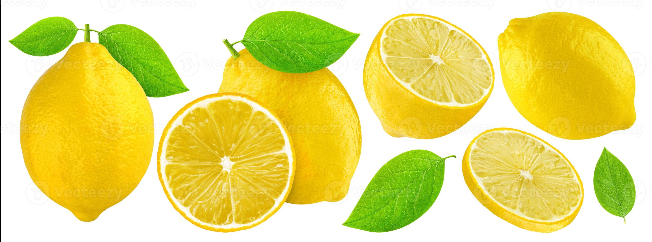 Lemon isolated on white background with clipping path photo