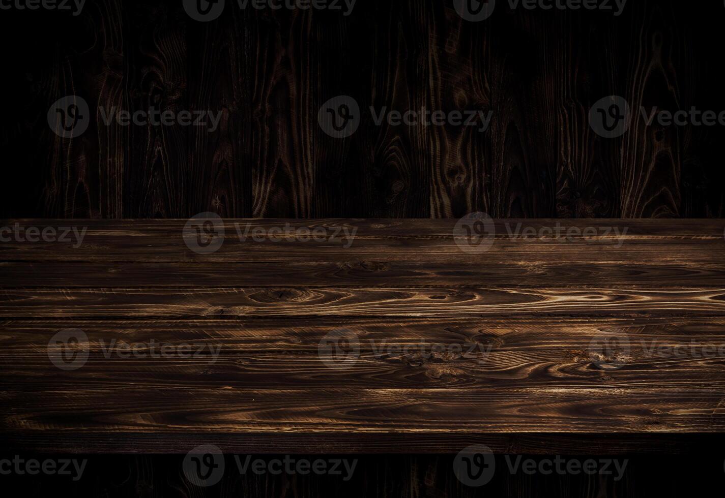 Dark wooden table photo