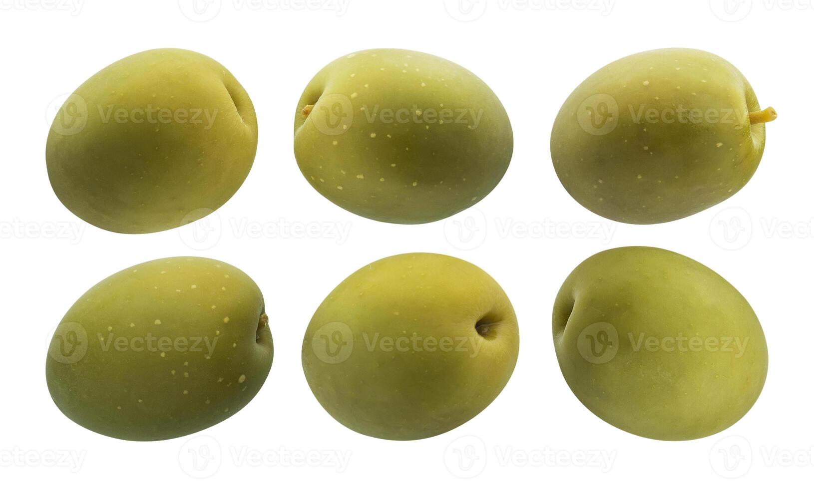 Green olives isolated on white background with clipping path photo