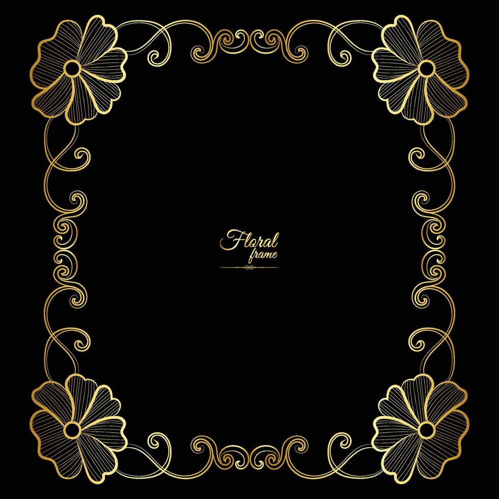 Vector luxury decorative golden vintage frames and borders. retro ornamental frame art and flower isolated floral background