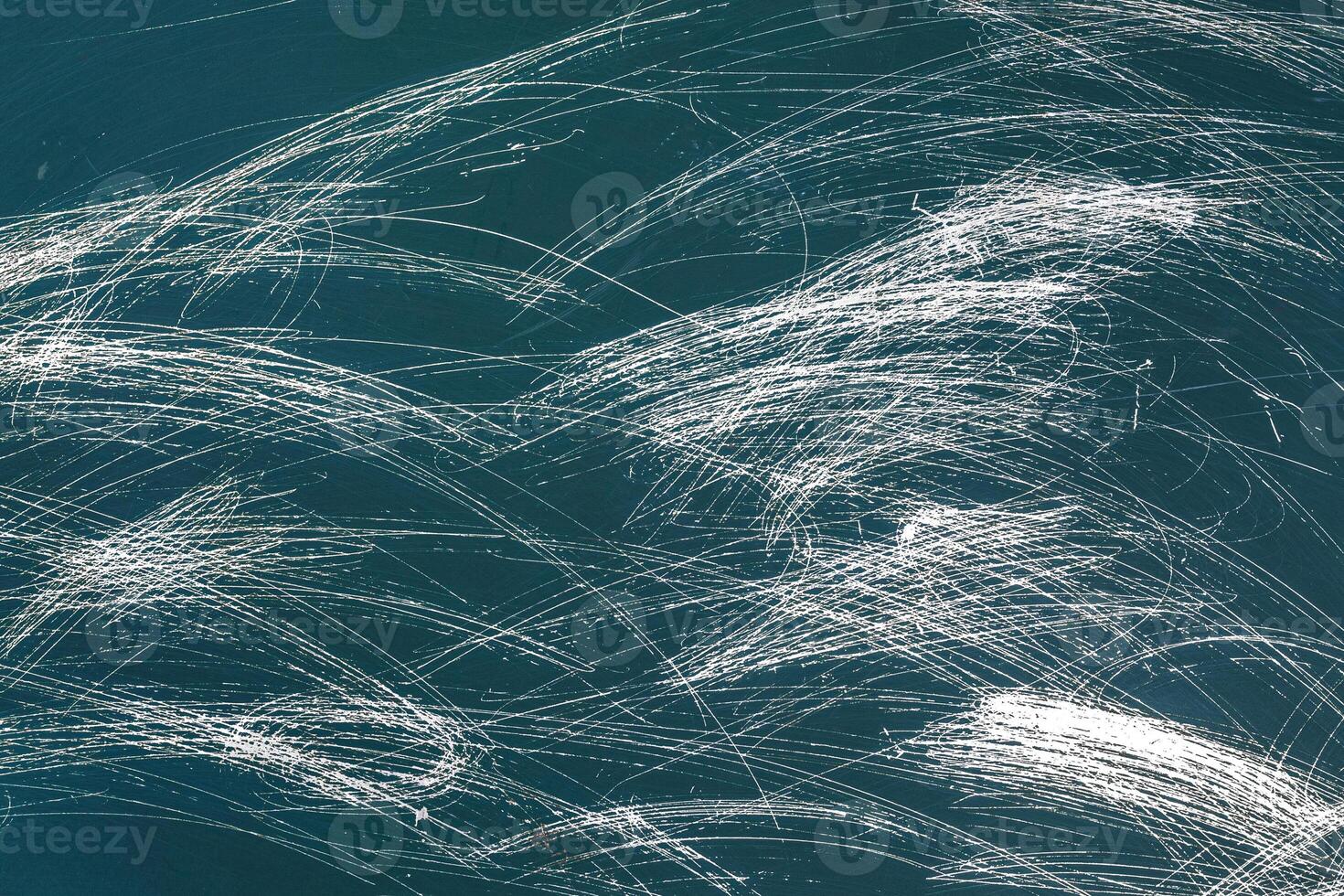 Scratched metal texture or background. Blank green chalkboard, grunge blackboard texture with copy space photo