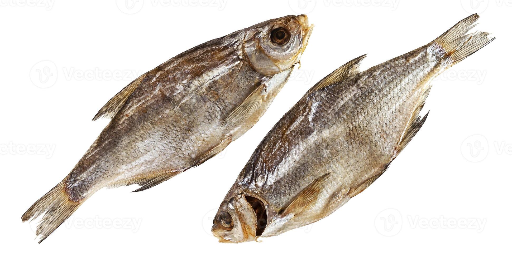 Dried fish isolated on white background with clipping path photo