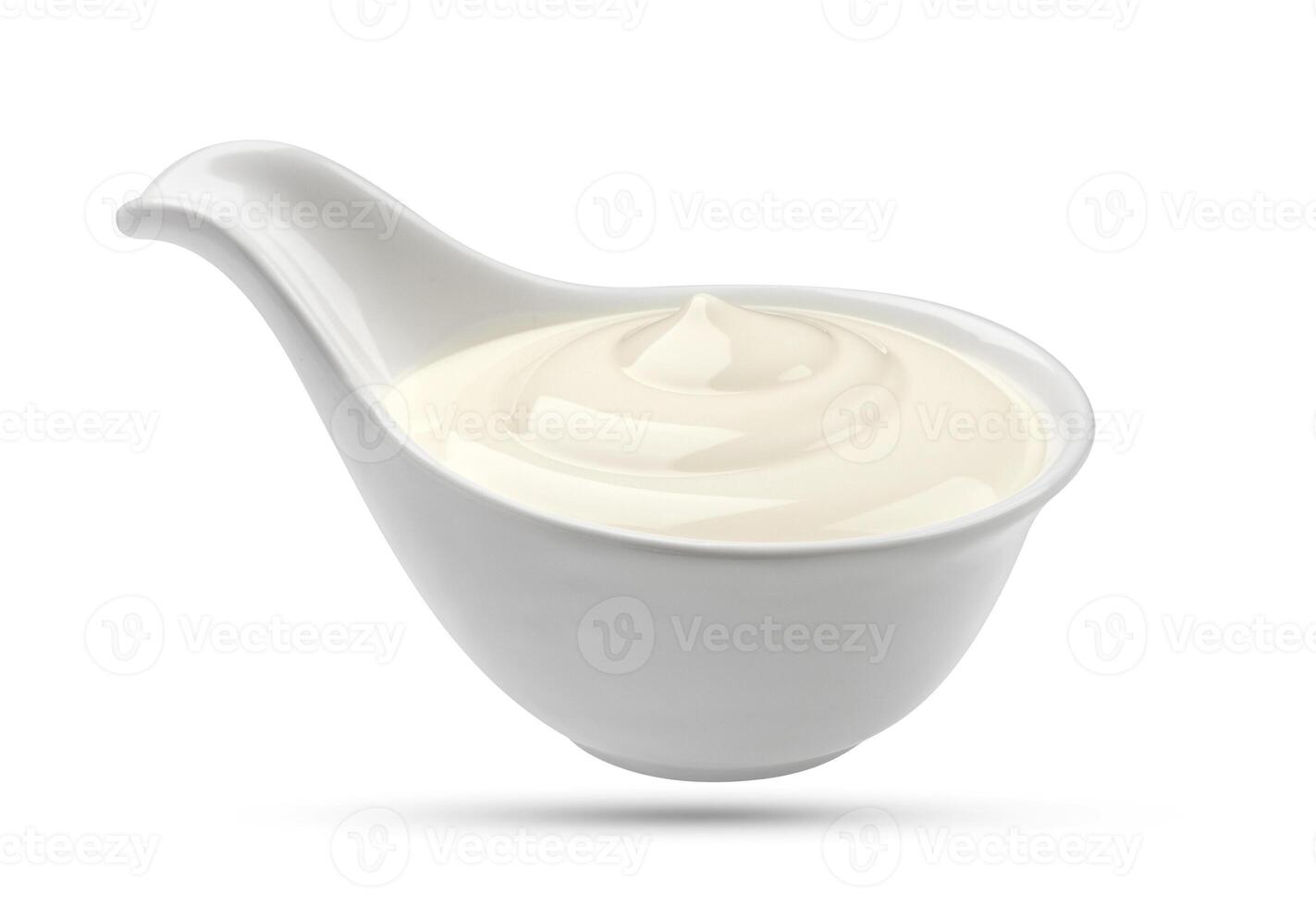 Sour cream isolated on white photo