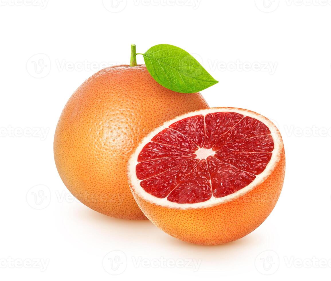 Grapefruit citrus fruit isolated on white background with clipping path photo