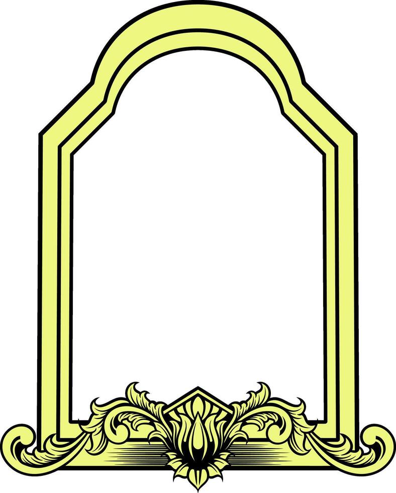 Ornament frame for wedding vector