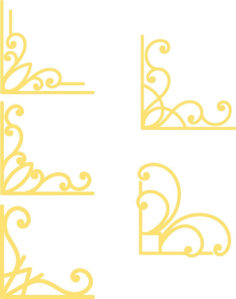 Corner decoration collection set vector illustration